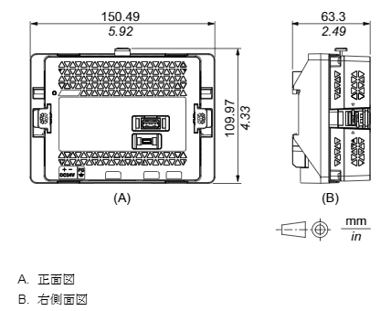 IoTゲートウェイSTM6000モデル　取り付けアダプター寸法図