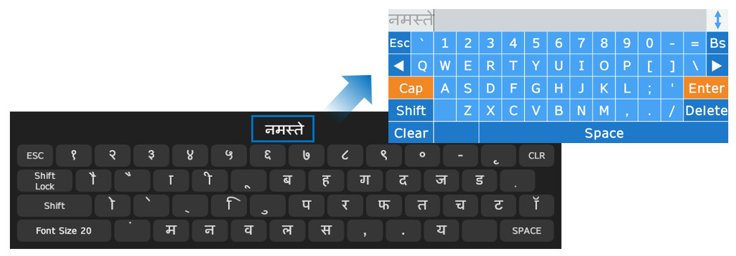 Devanagari script keyboard